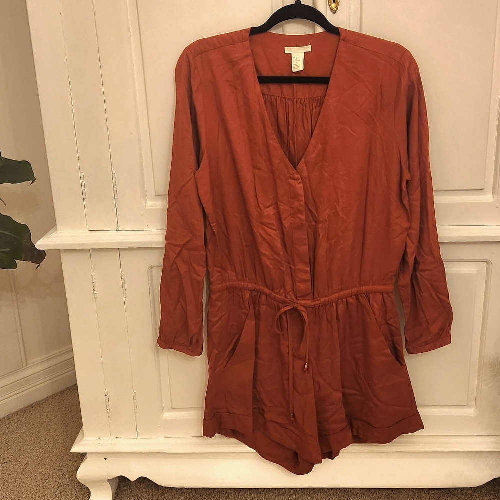 H&M Orange Shorts Jumpsuit